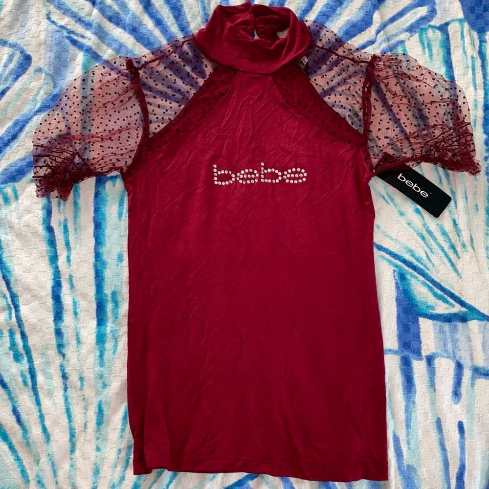 BEBE Red Valentine Blouse